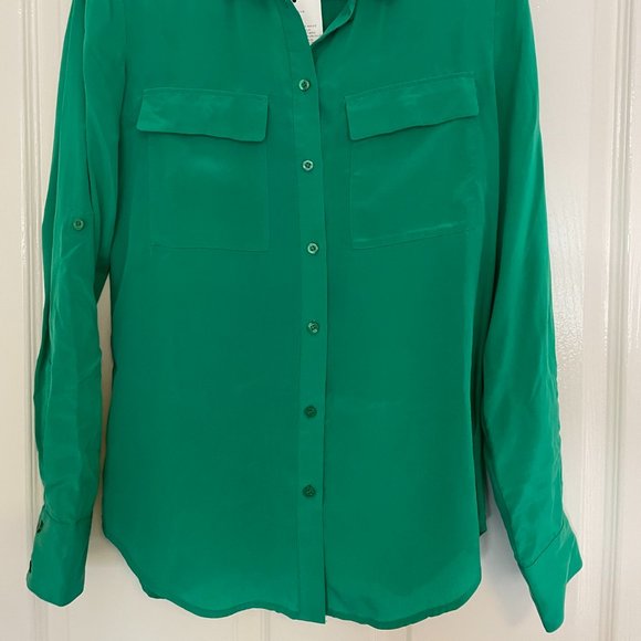 Green silk shirt - Picture 3 of 7